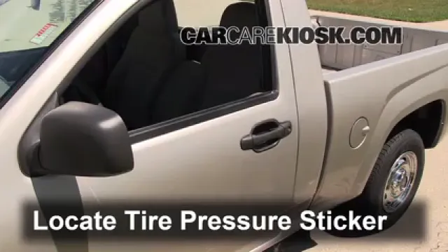 2008 Chevrolet Colorado WT 2.9L 4 Cyl. Standard Cab Pickup (2 Door) Neumáticos y ruedas Controlar presión de neumáticos